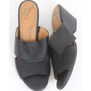 SOUL Naturalizer Women's Deana Black Leather Slip-on Slide Sandal Mule 9 M